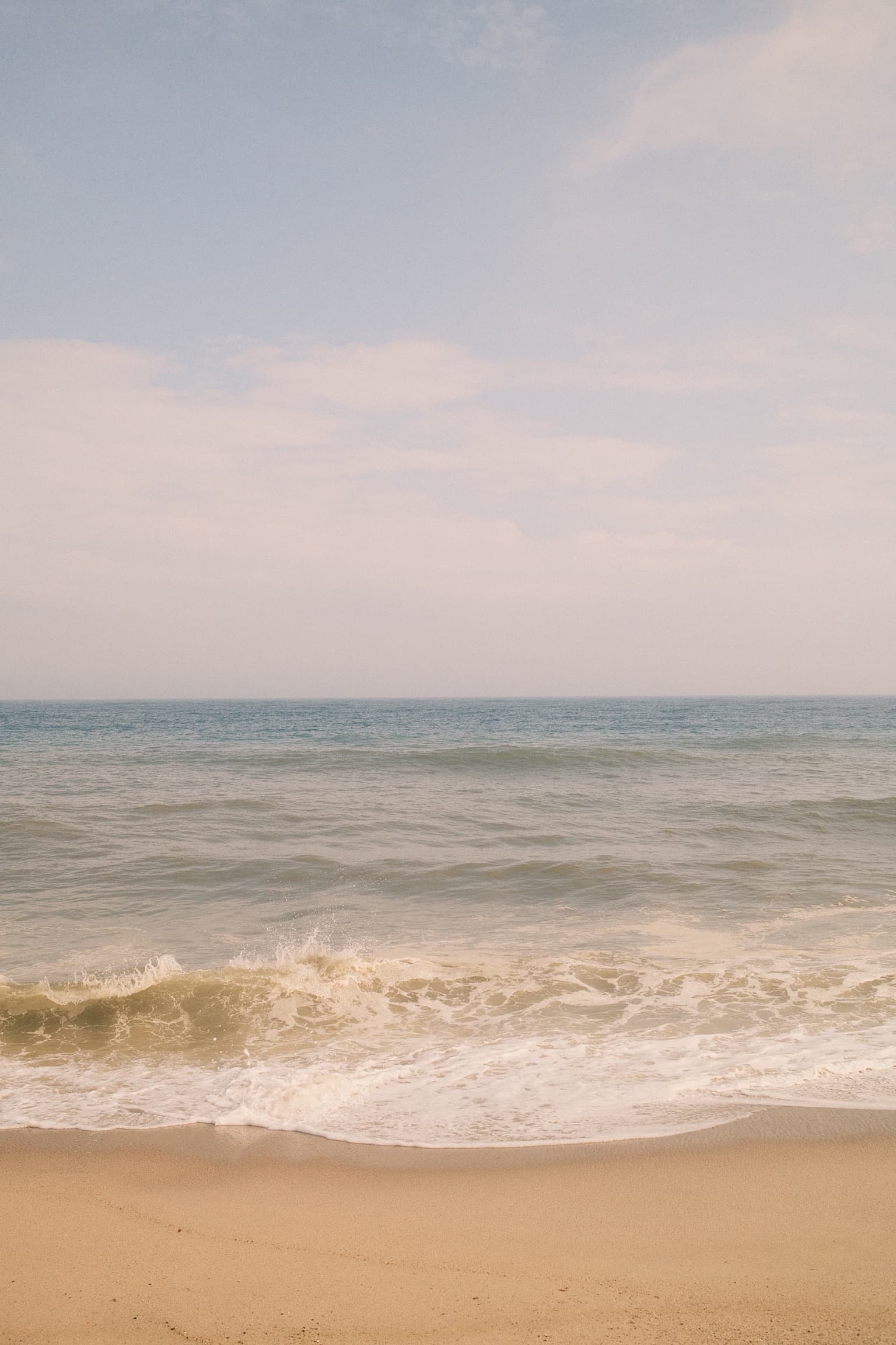 Waves breaking on a quiet beach